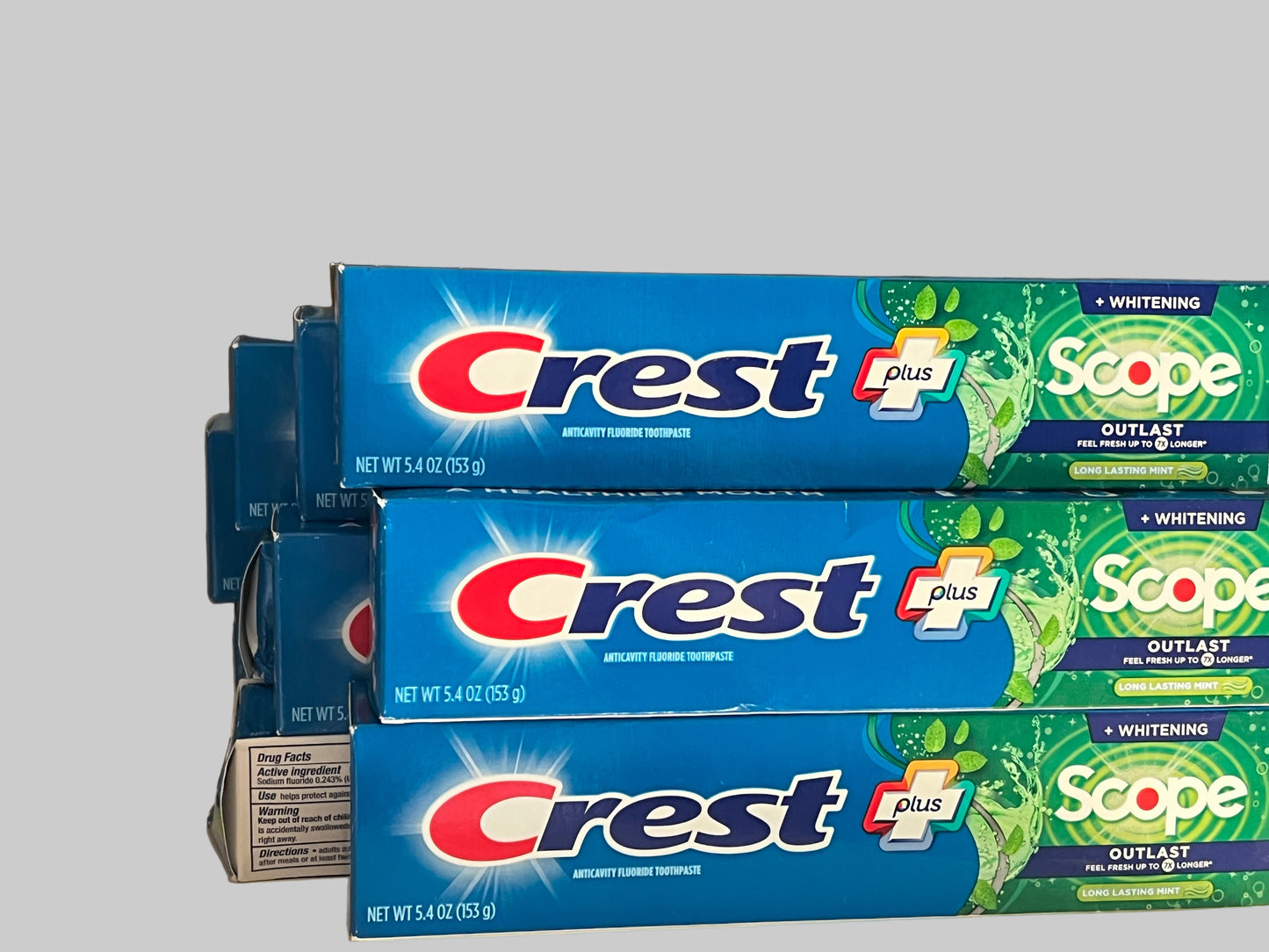 13 For $55 Crest+Scope Whitening Outlast Toothpaste Long Lasting Mint 5.4oz