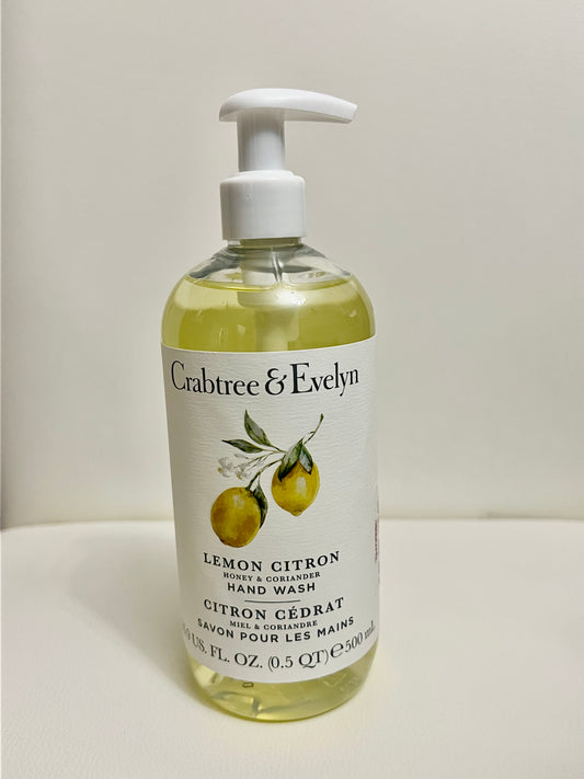 Crabtree & Evelyn Lemon Citron Honey & Coriander Hand Wash – 500 mL (16.9 fl oz)