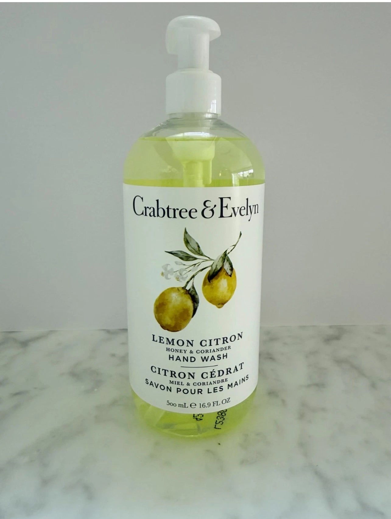 Crabtree & Evelyn Lemon Citron Honey & Coriander Hand Wash – 500 mL (16.9 fl oz)