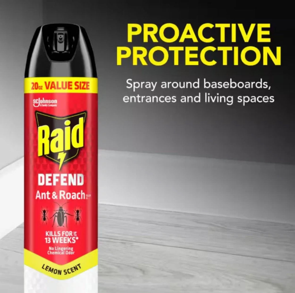 $5.99 Raid Lemon Scent Ant & Roach Spray – 17.5oz