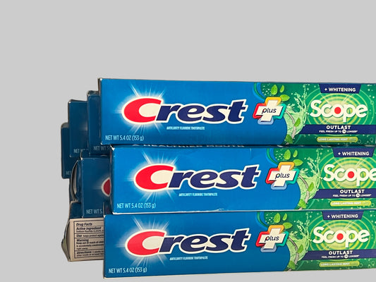 13 For $55  Crest+Scope Whitening Outlast Toothpaste Long Lasting Mint 5.4oz