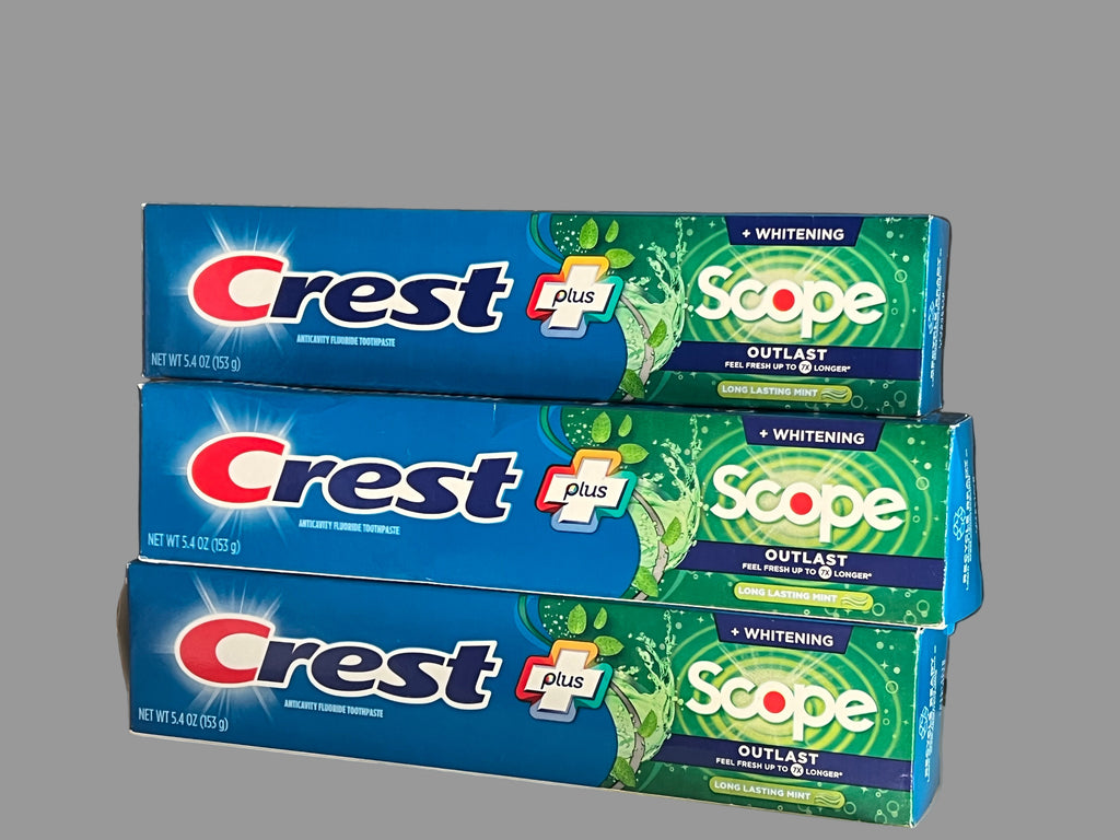 13 For $55  Crest+Scope Whitening Outlast Toothpaste Long Lasting Mint 5.4oz