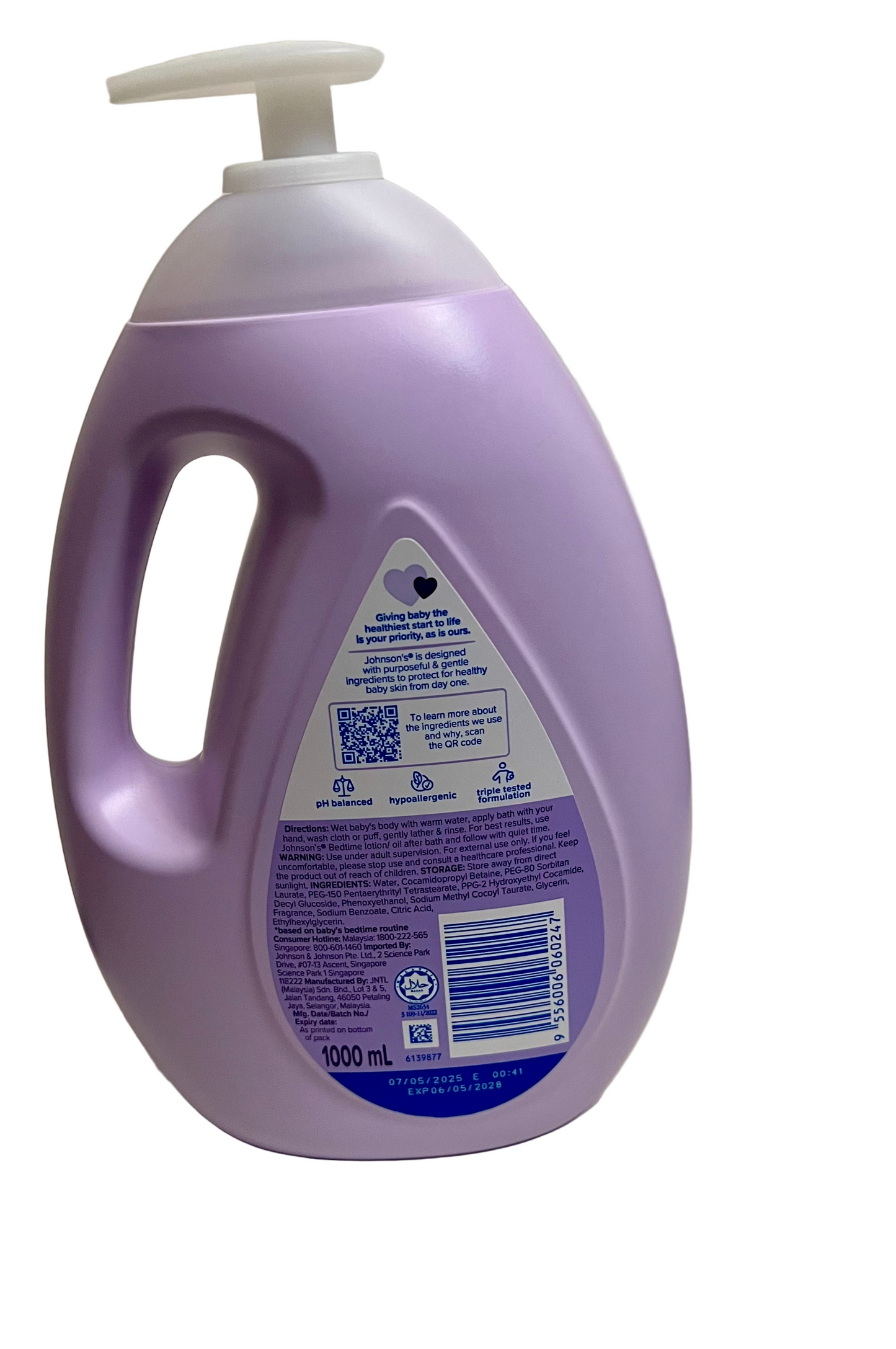 Johnson’s Bedtime Baby Bath – NaturalCalm™ Aromas | No More Tears® | 1000 mL (33.8 fl oz)