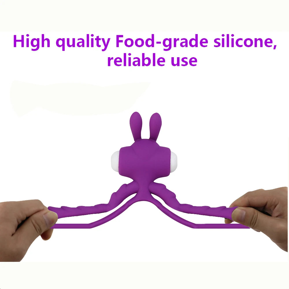 Penis Ring Vibrator Men's Sex Toy Erection Intimacy Supplies Erotic Vibration Penis Ring Penis Ring Vibrator Silicone