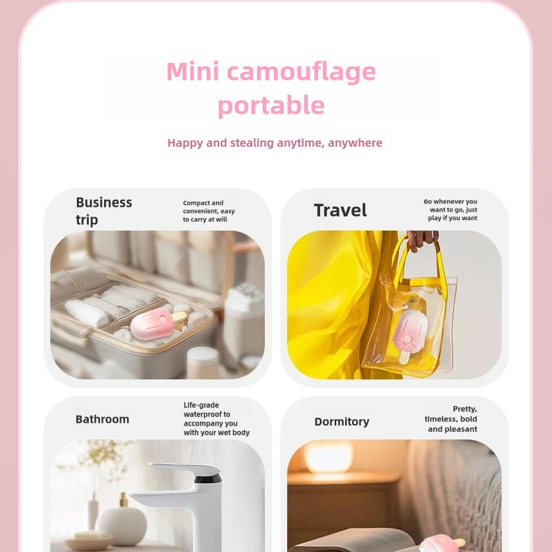 Cute Ice Cream Vibrator G-Spot Clitoral Stimulator Clitoral Sex Toy Women's Rechargeable Nipple Female Masturbator Adult Couples