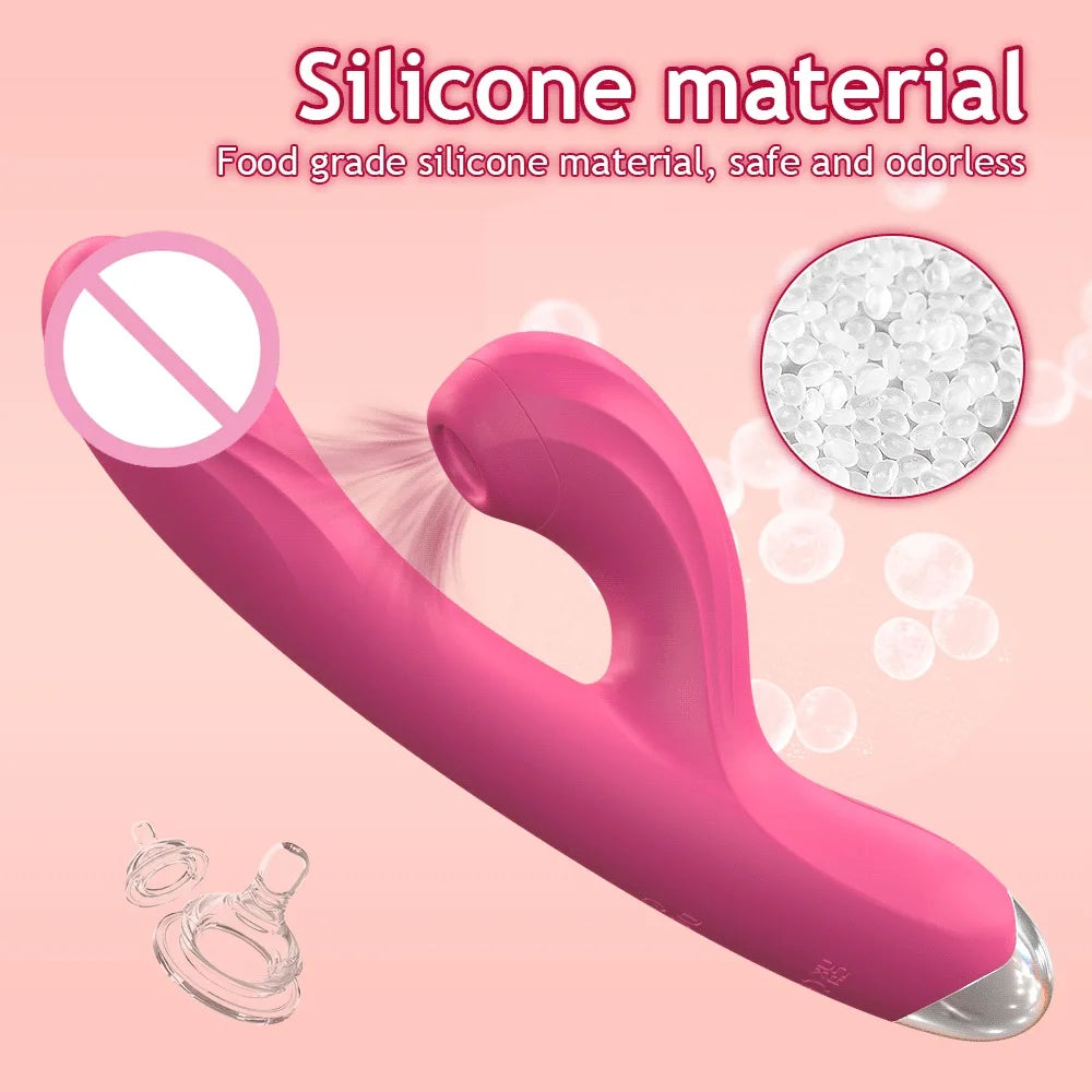 Rabbit Powerful Suction Cup G-Spot Vibrator Women's Clitoral Vaginal Stimulator Anal Plug Dildo Sex Toy Women's Adult Products
