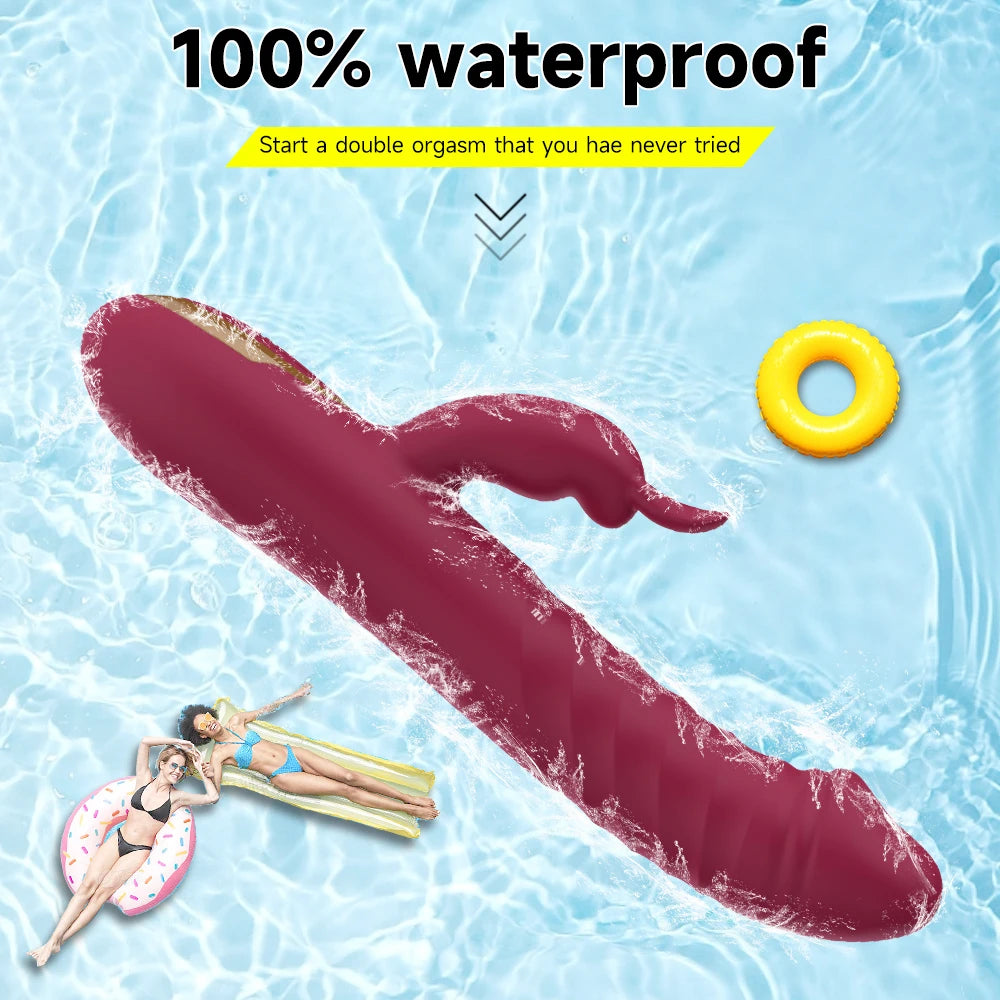 Dildo Rabbit Vibrator Women's Thrust Powerful Vagina G-Spot Telescopic Stimulator Female Clitoral Masturbator Adult Sex Toy