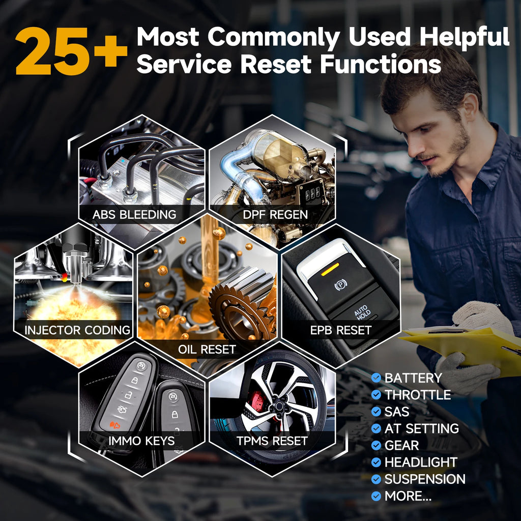 ANCEL V6 PRO All Systems OBD2 Scanner Diagnostic Tool with 28+ Reset Services Active Test CAN-FD Car Diagnostic Scanner PK MK808