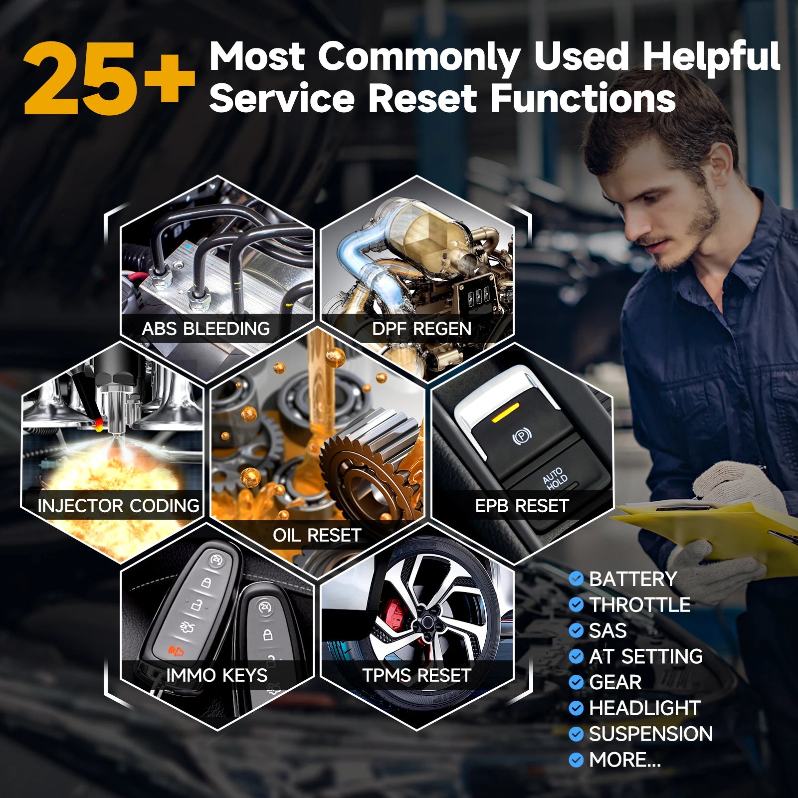 ANCEL V6 PRO All Systems OBD2 Scanner Diagnostic Tool with 28+ Reset Services Active Test CAN-FD Car Diagnostic Scanner PK MK808