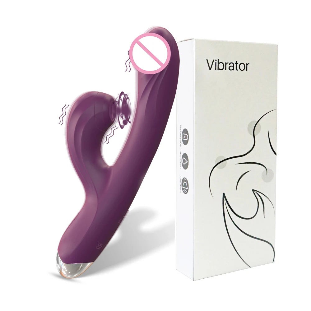 Rabbit Powerful Suction Cup G-Spot Vibrator Women's Clitoral Vaginal Stimulator Anal Plug Dildo Sex Toy Women's Adult Products
