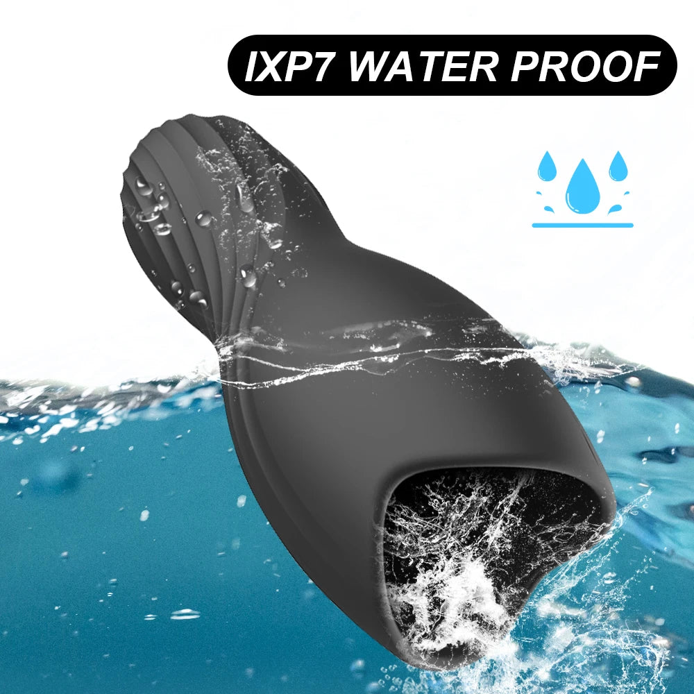 Male Masturbator Glans Vibrator Pussy 10 Modes Automatic Orgasm Glans Vibrator Massager Stimulates Male Sex Toy Trainer