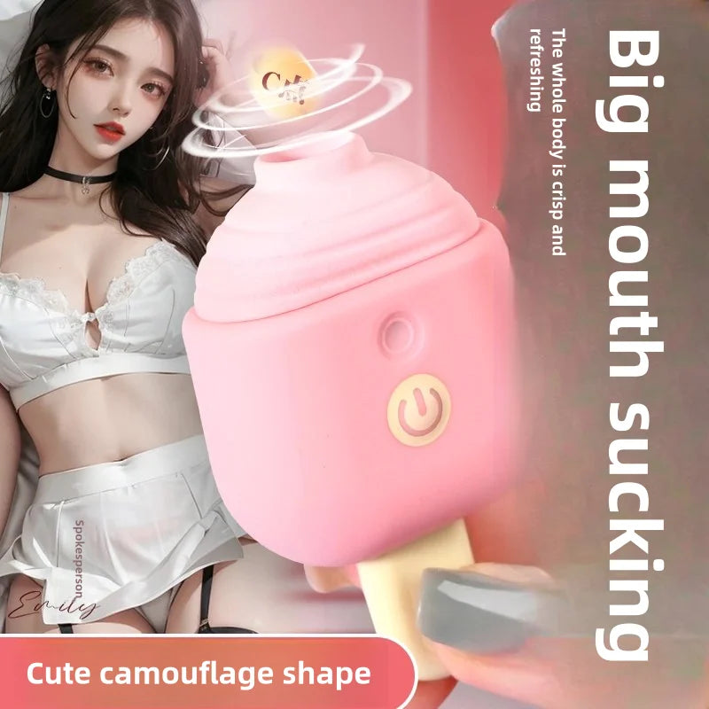 Cute Ice Cream Vibrator G-Spot Clitoral Stimulator Clitoral Sex Toy Women's Rechargeable Nipple Female Masturbator Adult Couples