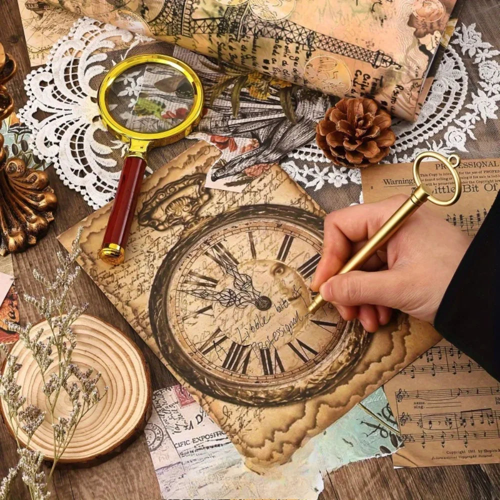 210 Sheets Vintage Scrapbook Paper, 7 Styles Decorative Journaling Paper, Easy to Tear DIY Craft Paper for Collage Card Making