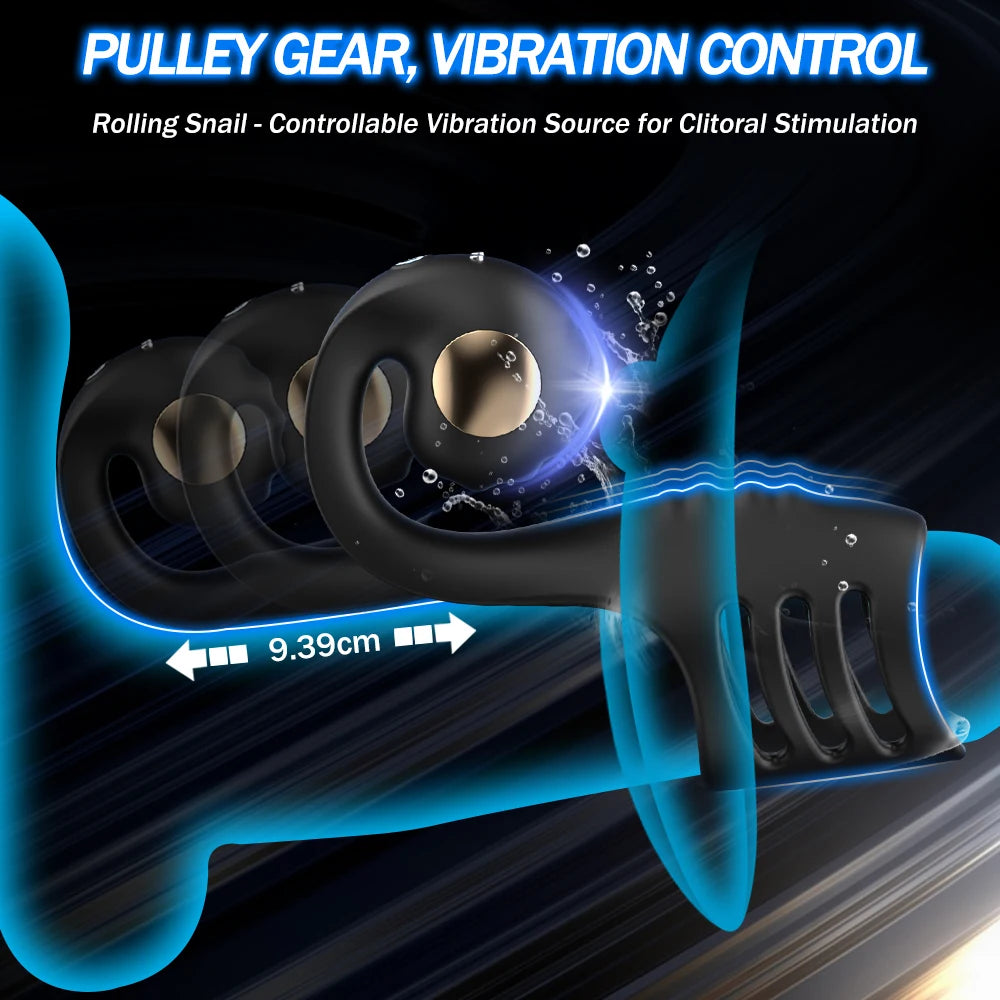 Penis Ring Vibrator Remote Control Vibrating Penis Sleeve Delay Ejaculation Enlargement G-Spot Stimulation Male Couple Sex Toy