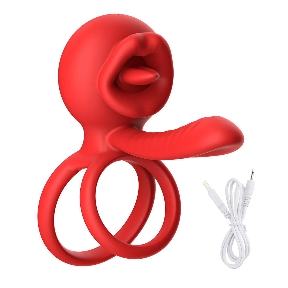 APP Control Penis Cock Ring Vibrator Testicles Clit Nipple G Spot Stimulator Penis Delayed Ejaculation  Sex Toy for Couples 18+