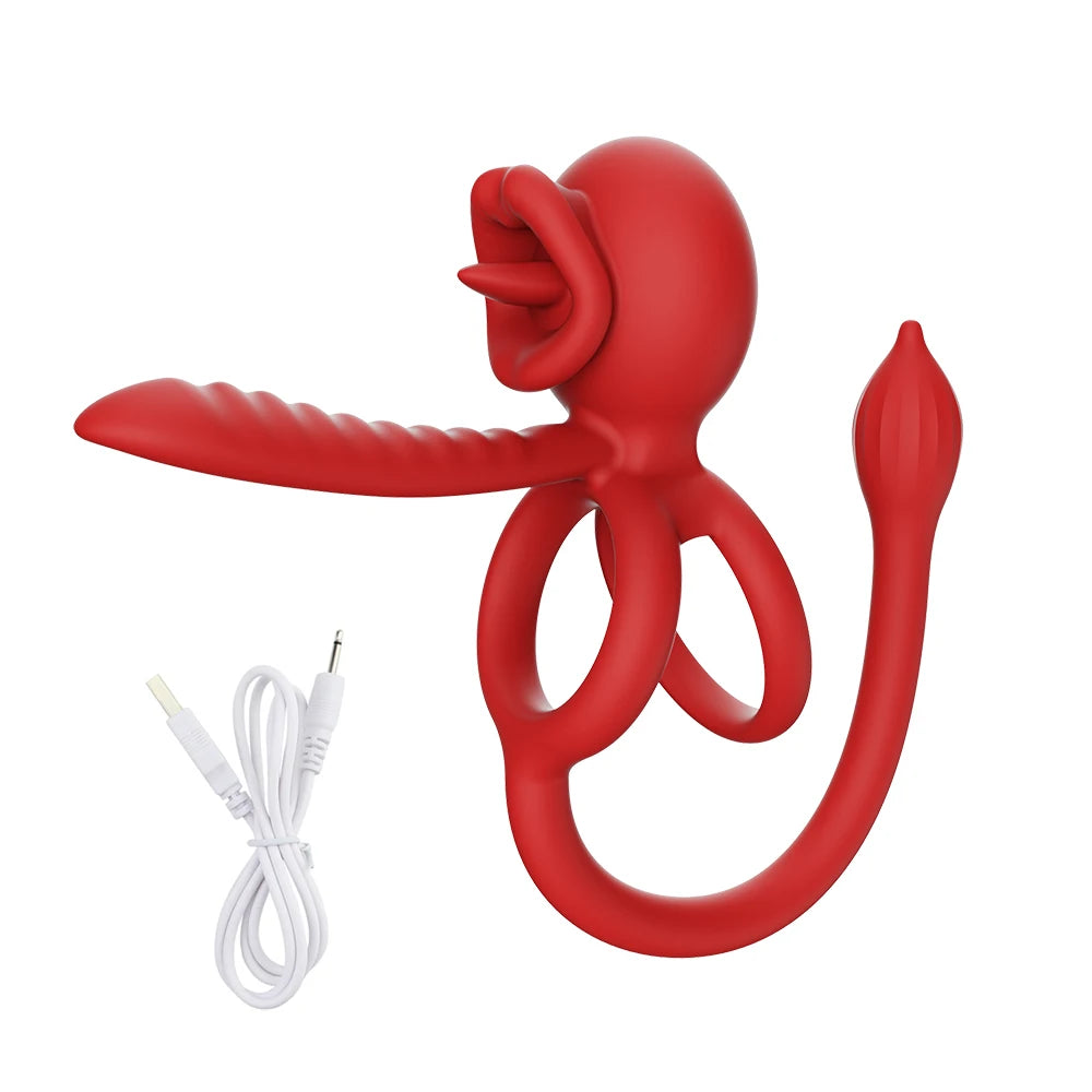 APP Control Penis Cock Ring Vibrator Testicles Clit Nipple G Spot Stimulator Penis Delayed Ejaculation  Sex Toy for Couples 18+