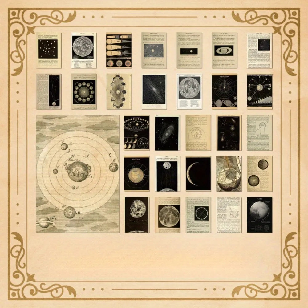 210 Sheets Vintage Scrapbook Paper, 7 Styles Decorative Journaling Paper, Easy to Tear DIY Craft Paper for Collage Card Making