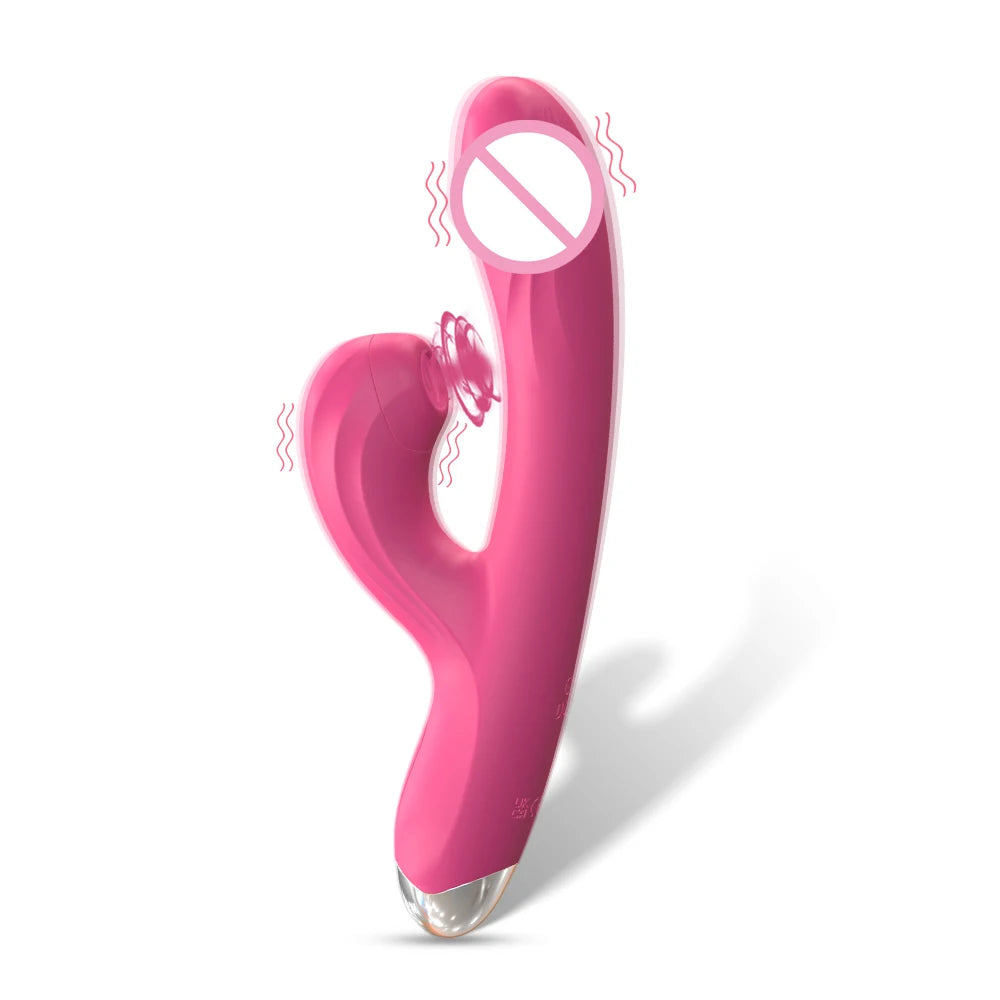 Rabbit Powerful Suction Cup G-Spot Vibrator Women's Clitoral Vaginal Stimulator Anal Plug Dildo Sex Toy Women's Adult Products