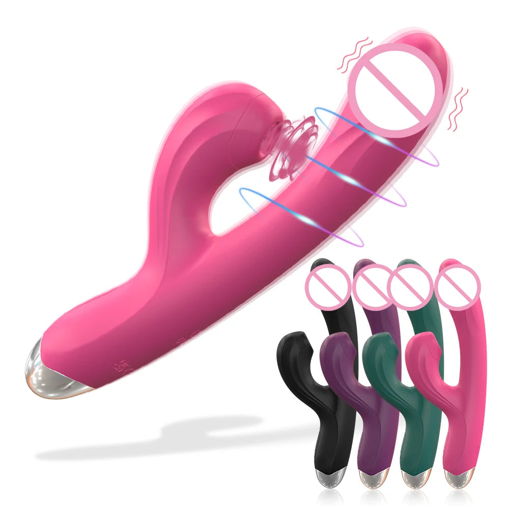 Rabbit Powerful Suction Cup G-Spot Vibrator Women's Clitoral Vaginal Stimulator Anal Plug Dildo Sex Toy Women's Adult Products