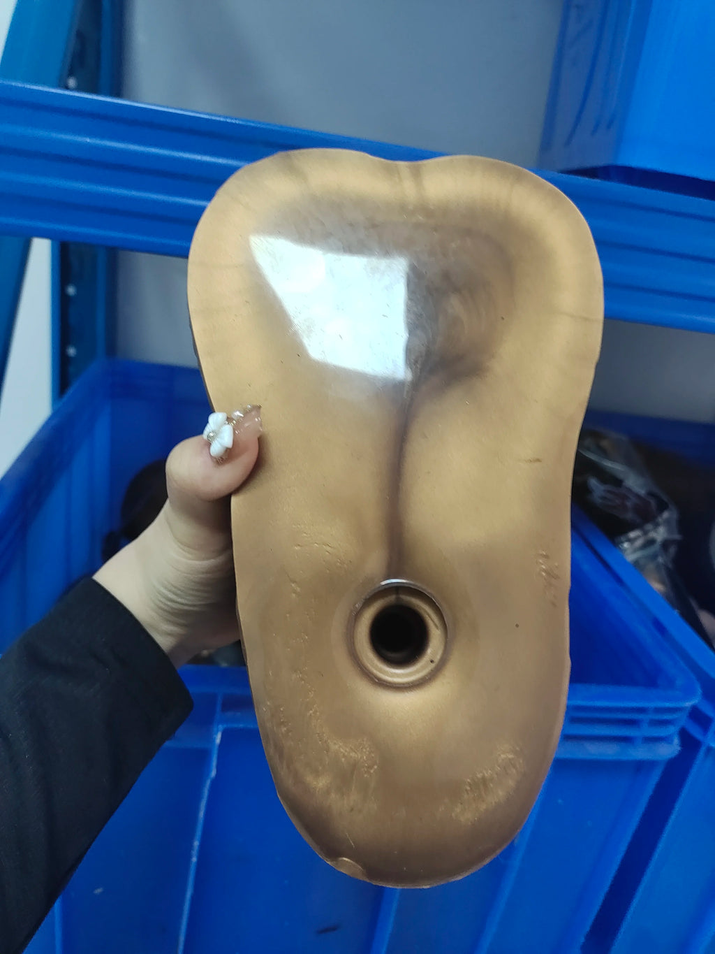 Dildo with opening, made of 100% platinum liquid silicone.