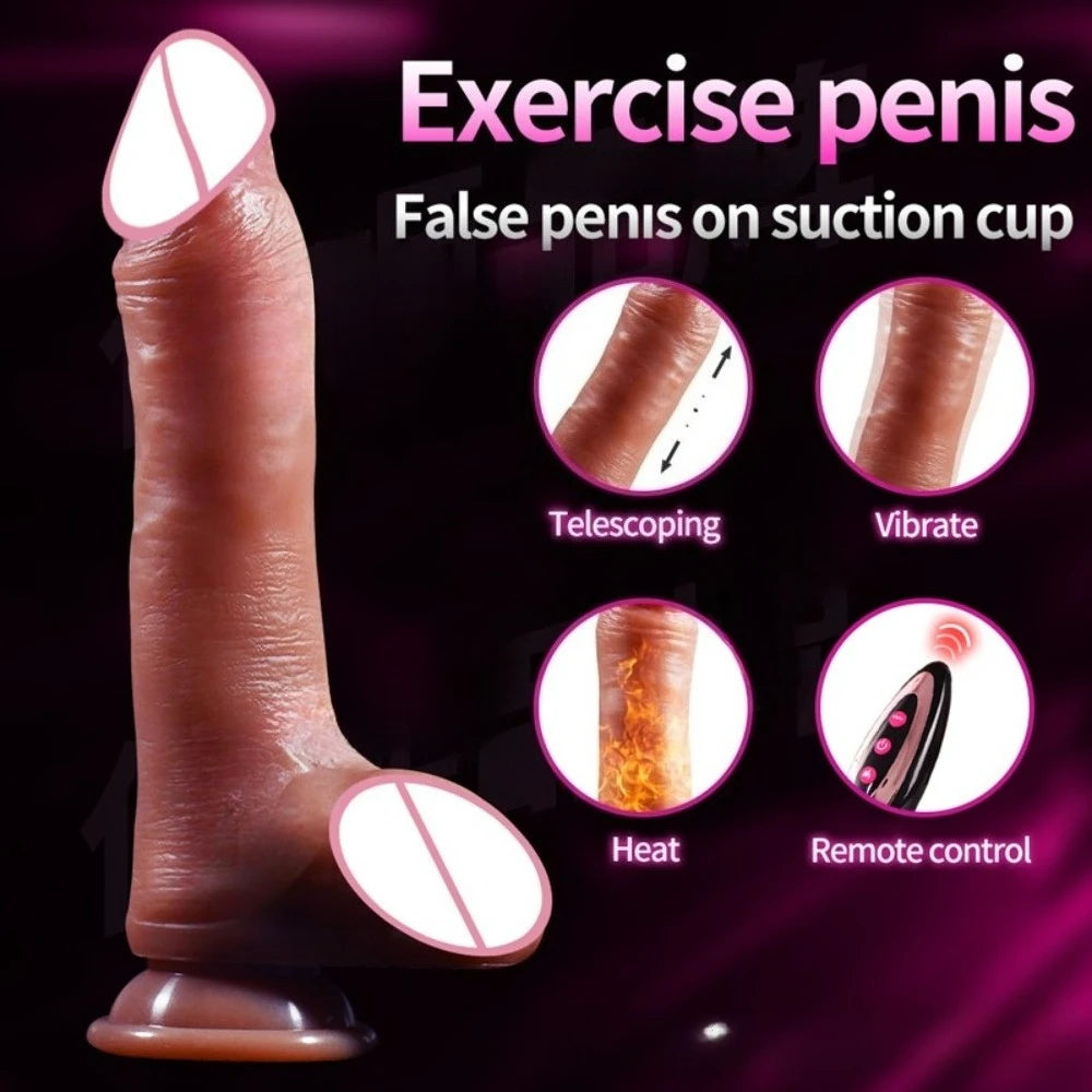 Electric dildo sex toy, remote control retractable vibrator, suitable for female clitoral stimulation, couple use,adult products