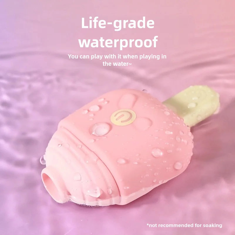 Cute Ice Cream Vibrator G-Spot Clitoral Stimulator Clitoral Sex Toy Women's Rechargeable Nipple Female Masturbator Adult Couples