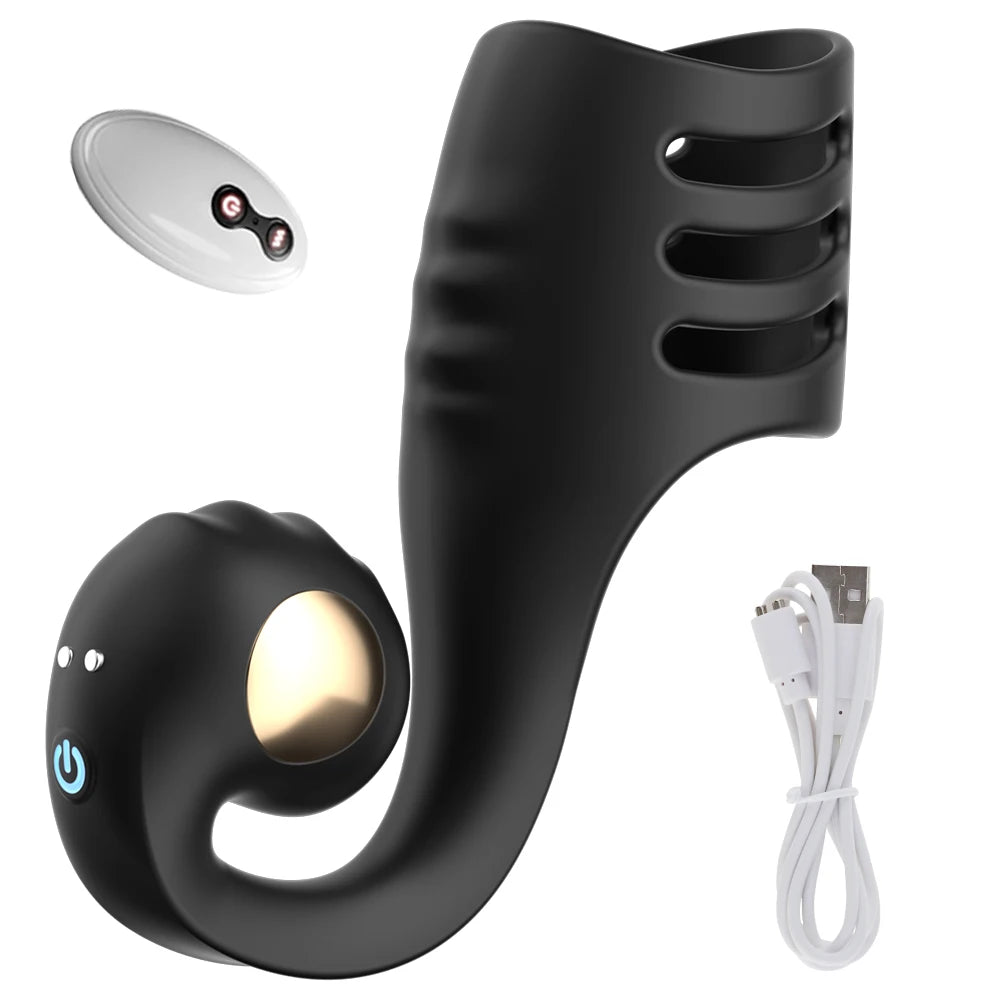 Penis Ring Vibrator Remote Control Vibrating Penis Sleeve Delay Ejaculation Enlargement G-Spot Stimulation Male Couple Sex Toy