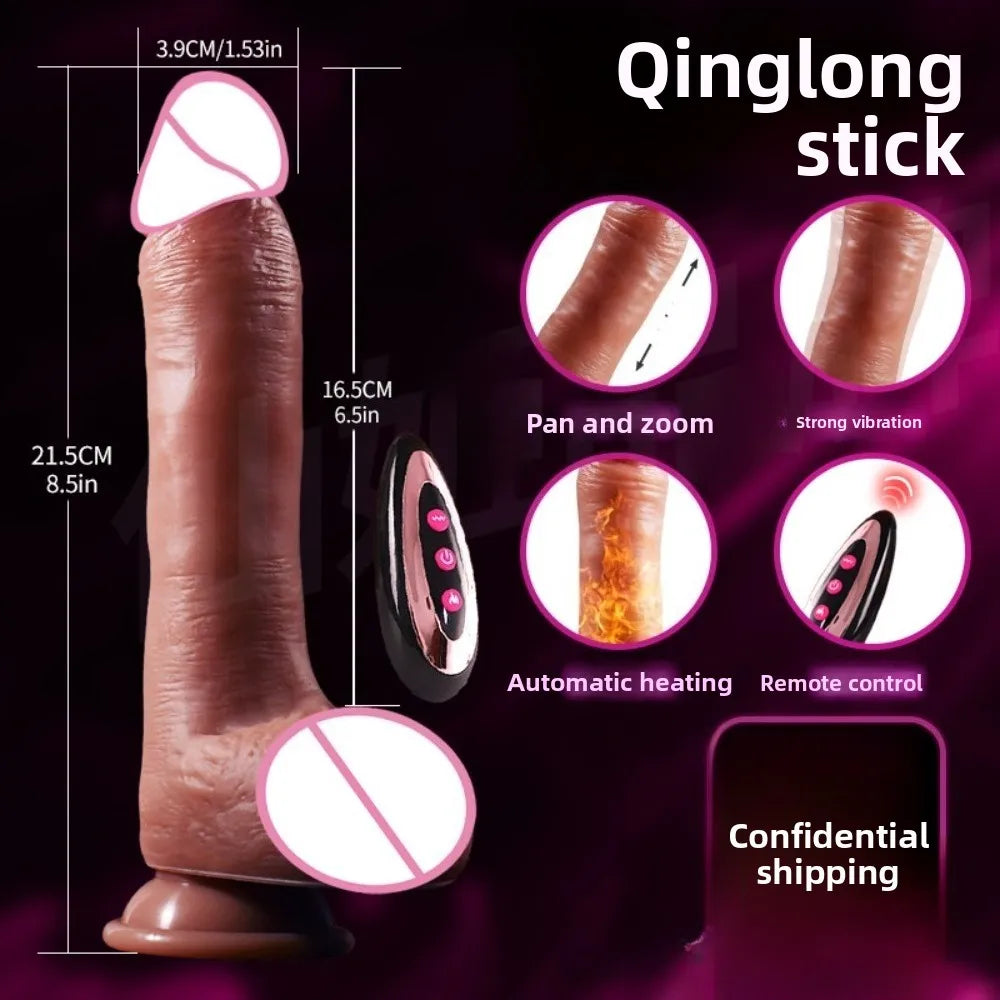 Electric dildo sex toy, remote control retractable vibrator, suitable for female clitoral stimulation, couple use,adult products