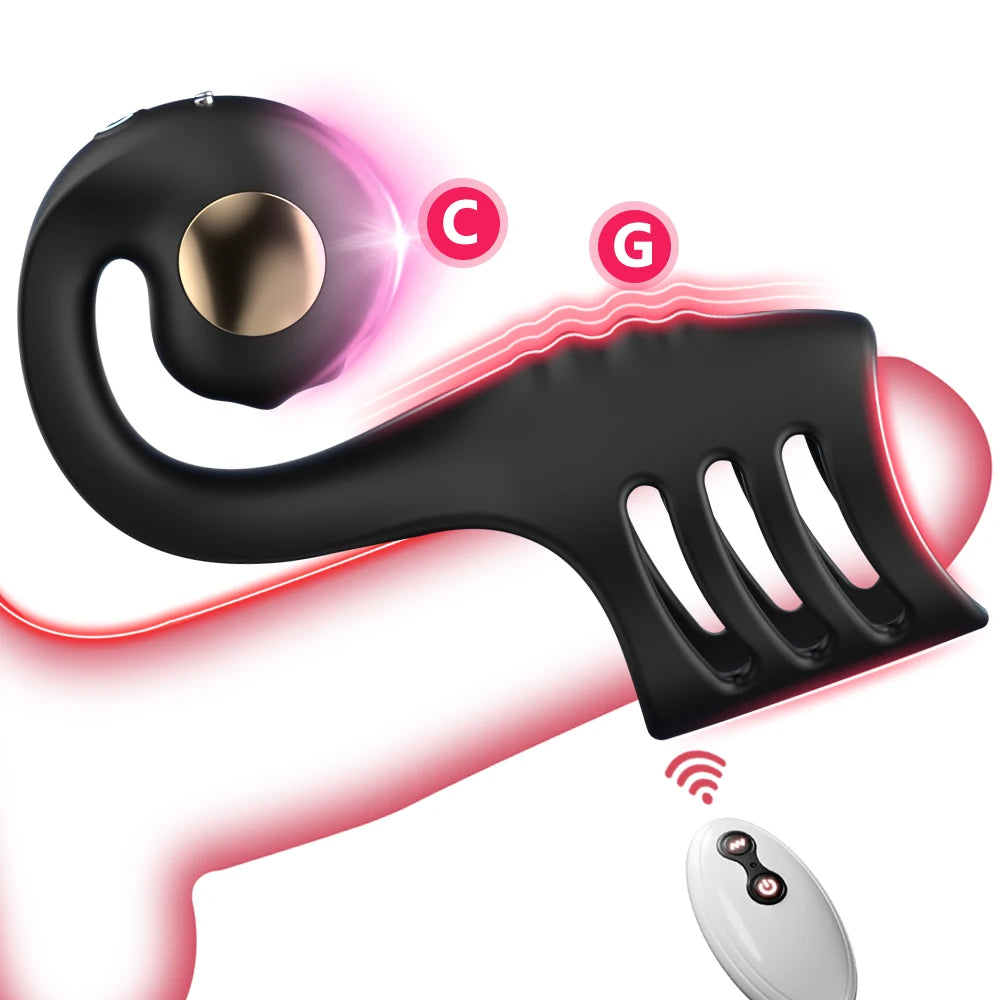 Penis Ring Vibrator Remote Control Vibrating Penis Sleeve Delay Ejaculation Enlargement G-Spot Stimulation Male Couple Sex Toy