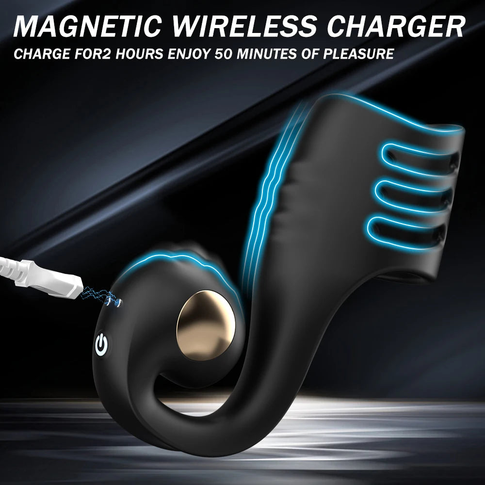 Penis Ring Vibrator Remote Control Vibrating Penis Sleeve Delay Ejaculation Enlargement G-Spot Stimulation Male Couple Sex Toy