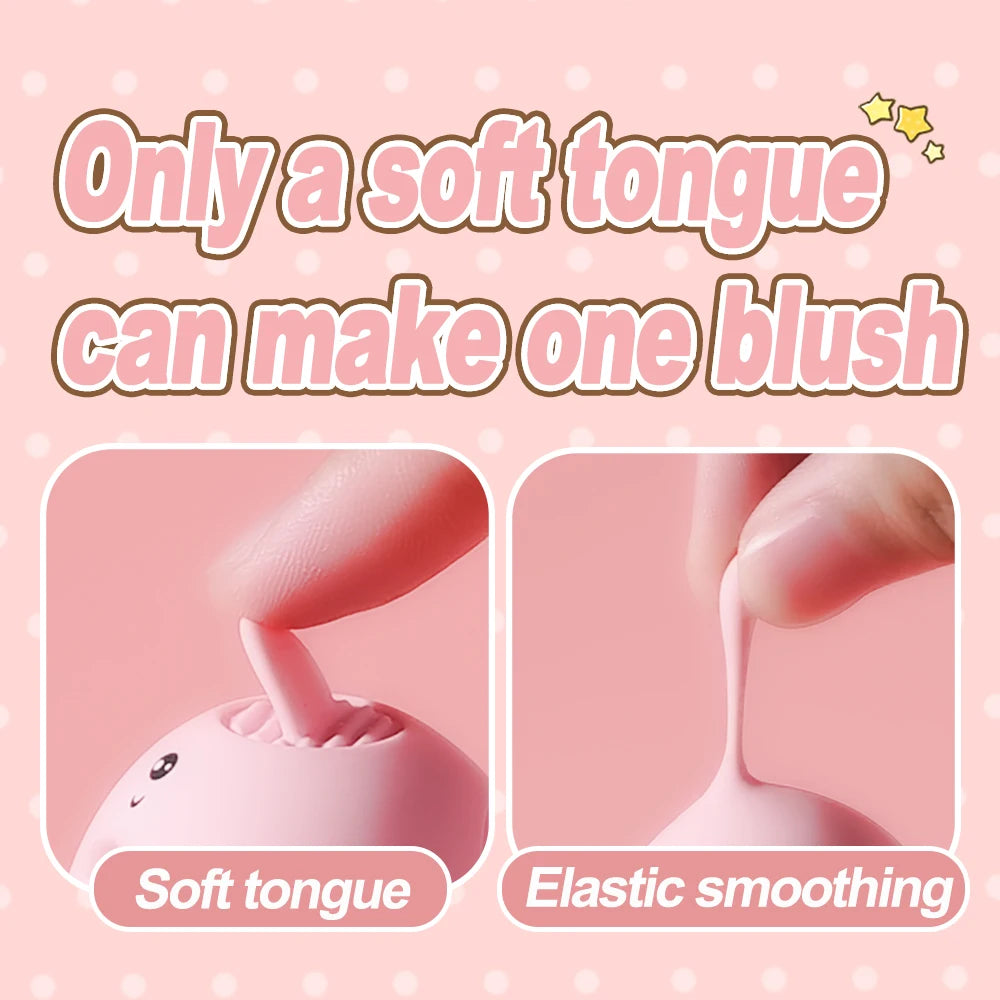 Mini Cute Pig Tongue Licking Toy Female Clitoris Nipple Anal Stimulation Vibrator Female Masturbation Couple Sex Toy