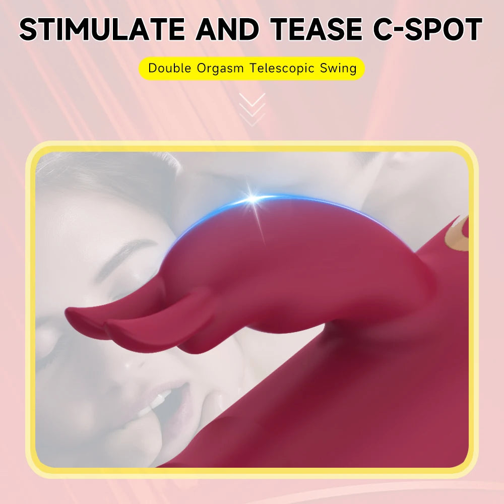 Dildo Rabbit Vibrator Women's Thrust Powerful Vagina G-Spot Telescopic Stimulator Female Clitoral Masturbator Adult Sex Toy