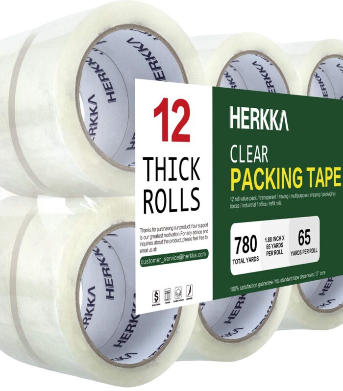 Clear Packing Tape, 12 Rolls Heavy Duty Packaging Tape for Shipping Packaging Moving Sealing