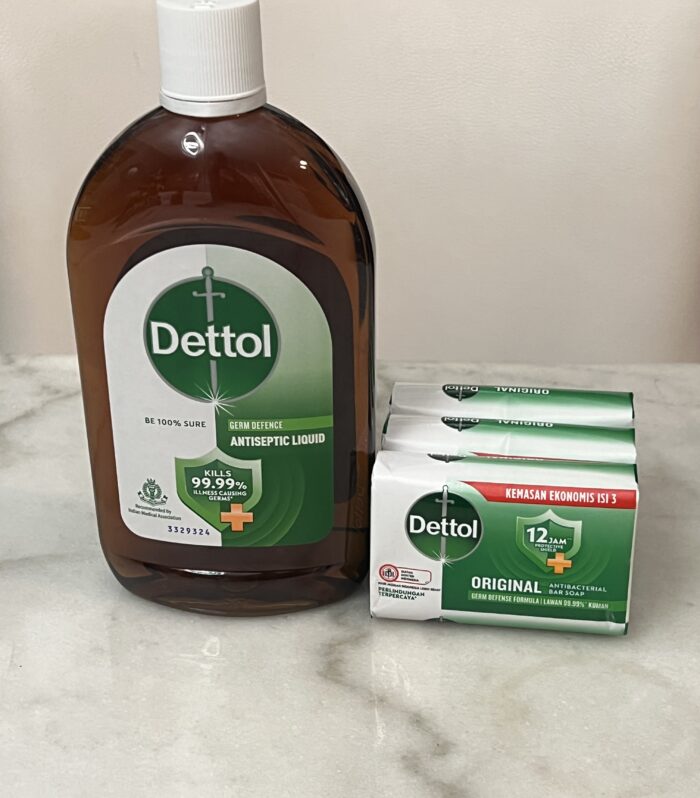 Dettol Antibacterial Hygiene Set – 550ml Liquid + 3 Original Bar Soaps Bundle