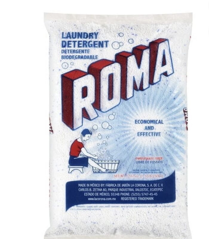Roma Laundry Detergent Powder 1.1 lb.– Biodegradable, Phosphate‑Free for All Fabrics, Economical & Effective Cleaning