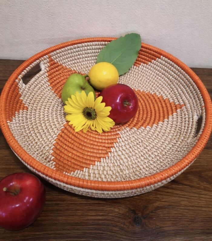 Handwoven Fruit Basket Bowl – Decorative Woven Tray in Multiple Colors | Home & Kitchen Decor