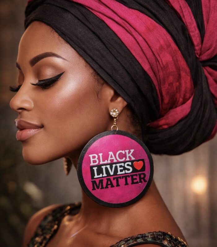 Black Lives Matter Statement Circle Earrings – Assorted Colors