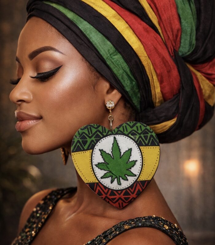 Heart Earrings African Print Statement Earrings Cultural Jewelry Boho Ethnic Earrings Gift for Her