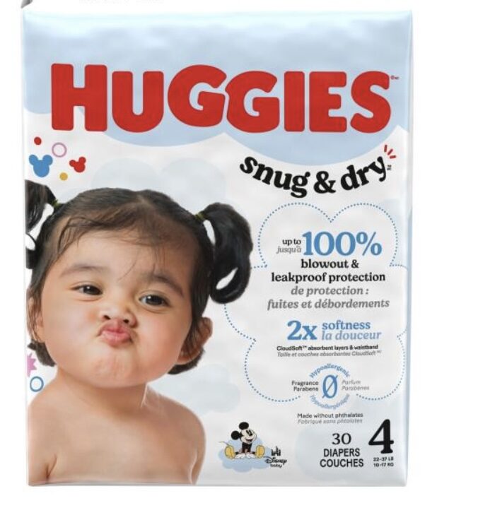 Huggies Snug &Dry Baby Diapers- (Sizes 1,2,3,4)