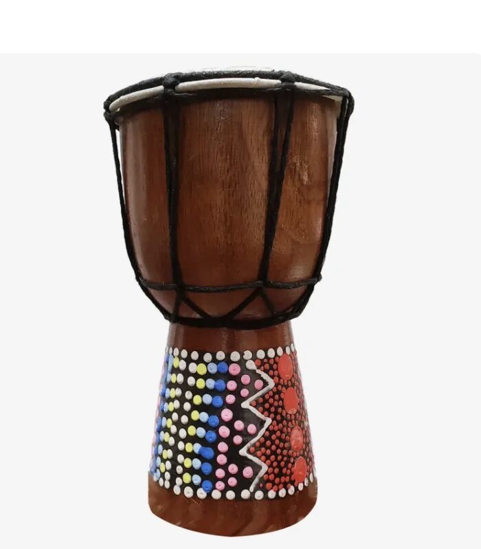 Handmade Hand-painted Djembe Drum- Colorful Dot Art Design Unique Home Decor Gift